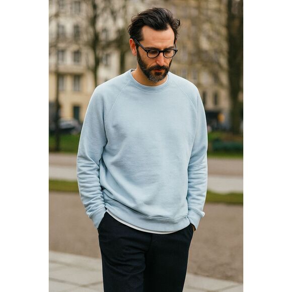 OFFICINE GENERALE Daily Classics Blue Pullover Sweatshirt Top   Mens Size XXL - Picture 1 of 9